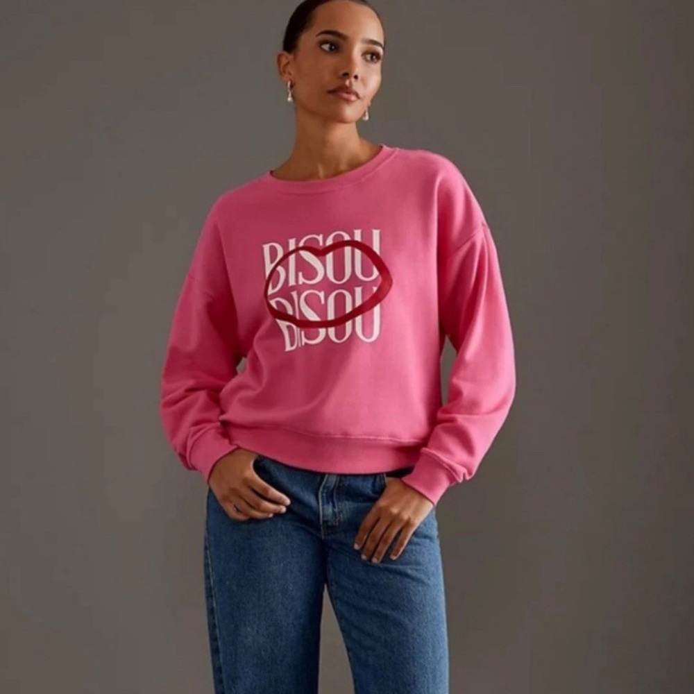 Anthropologie Maeve Bisou Bisou Sweatshirt Size M NWOT
